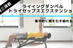 上腕三頭筋を鍛える筋トレ「ライイングダンベルトライセップスエクステンション」の正しいやり方